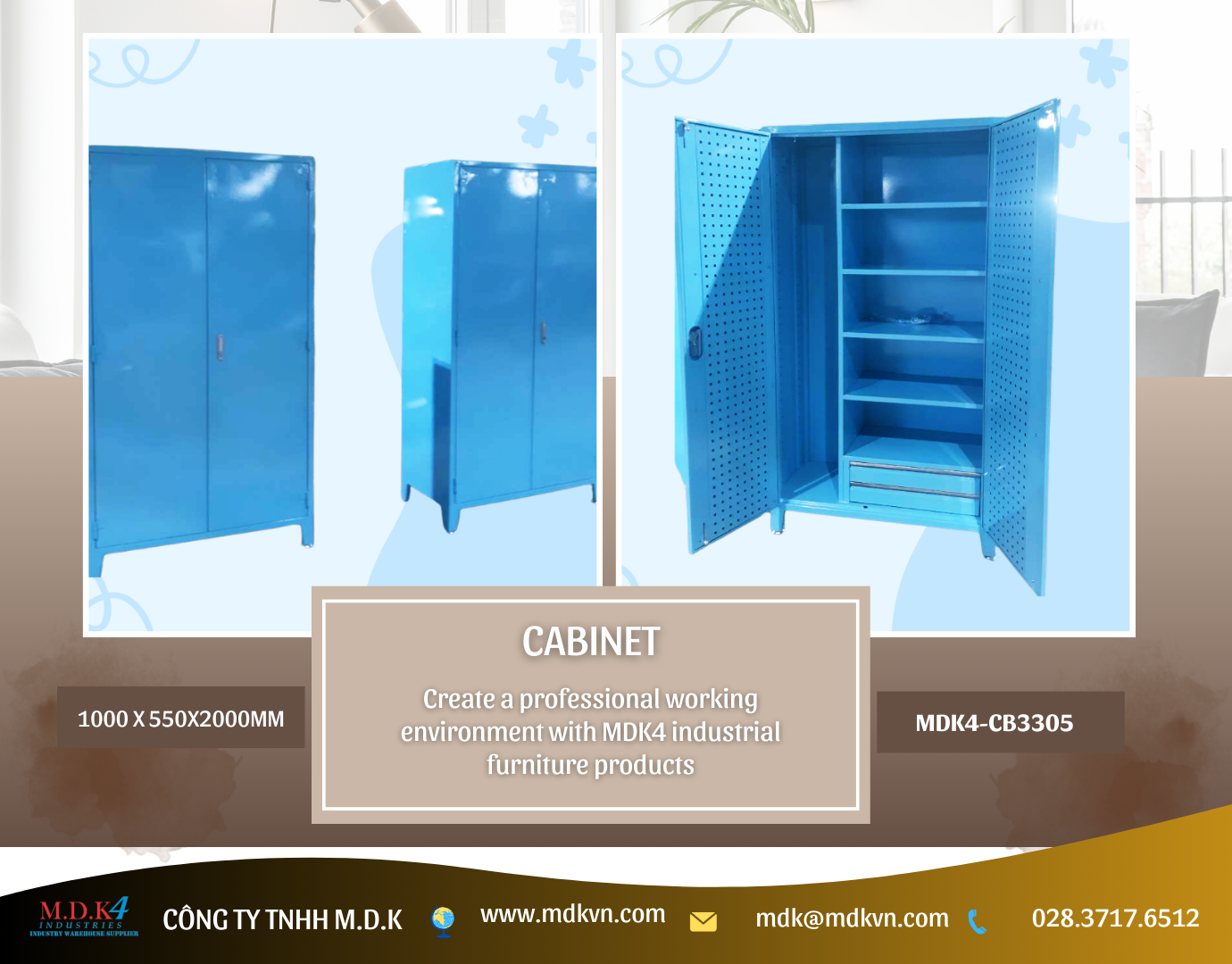 Tủ đựng dụng cụ vật tư, Mã: MDK4-CB3305